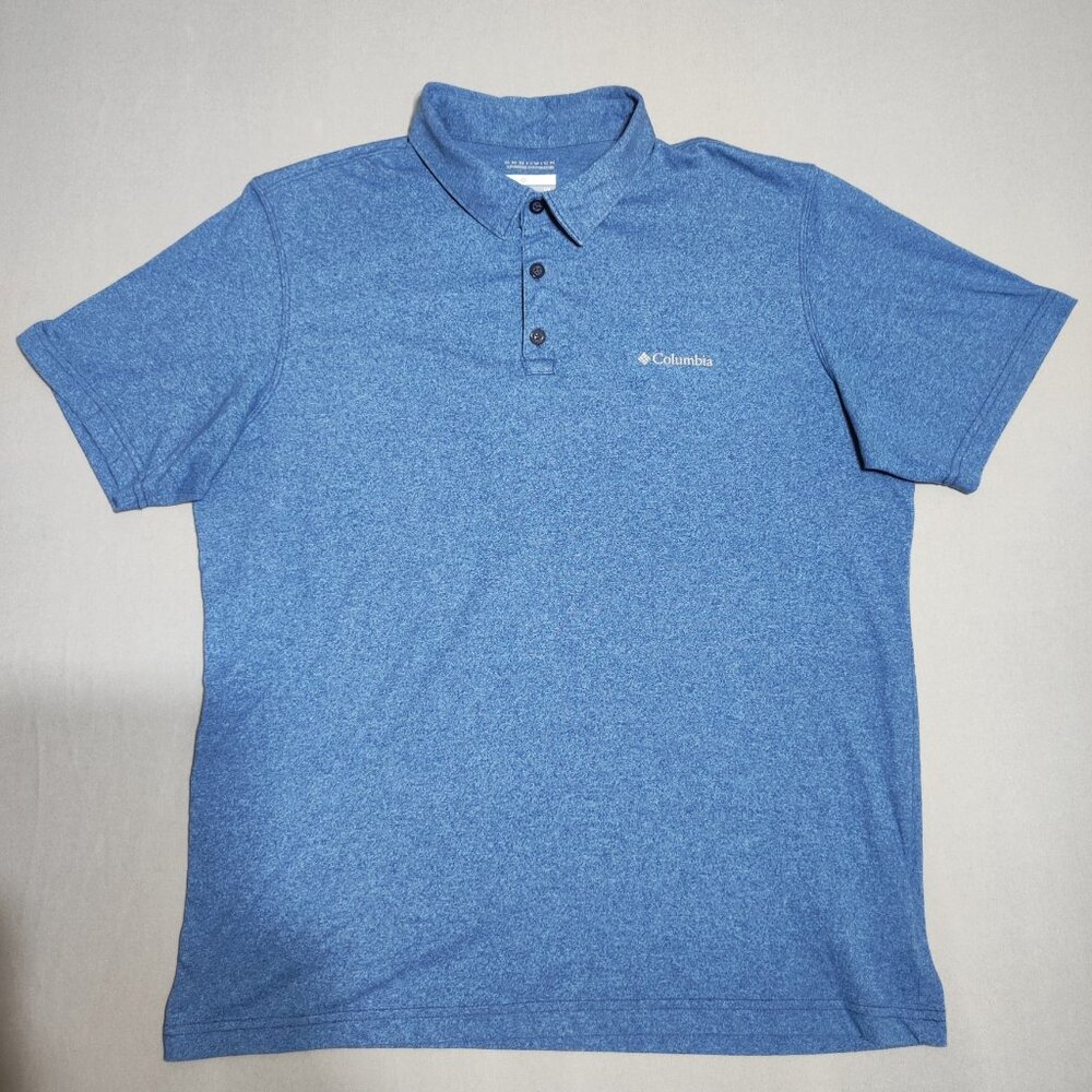 Columbia Polo shirt men's size L blue colour Omni-Wick active wear / golf